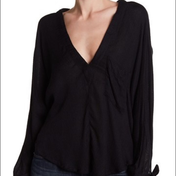 Free People Morning Dolman Black Blouse - Picture 3 of 8